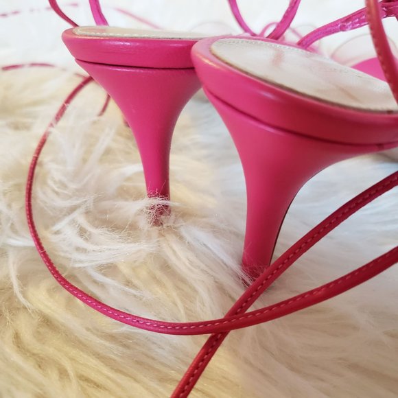 Gianvito Rossi *NEW* Gwyneth PVC Pink Leather Sandals - Picture 8 of 12